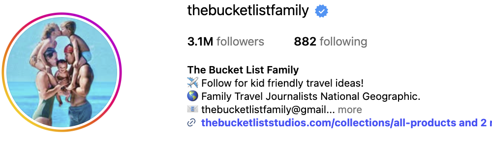 The Bucket List Family, family travel creators, posing together in a scenic outdoor destination with an adventurous and joyful tone