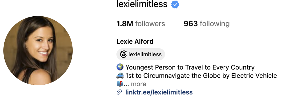 Lexie Limitless, a global travel creator, standing confidently in a dramatic international landscape with an adventurous tone.