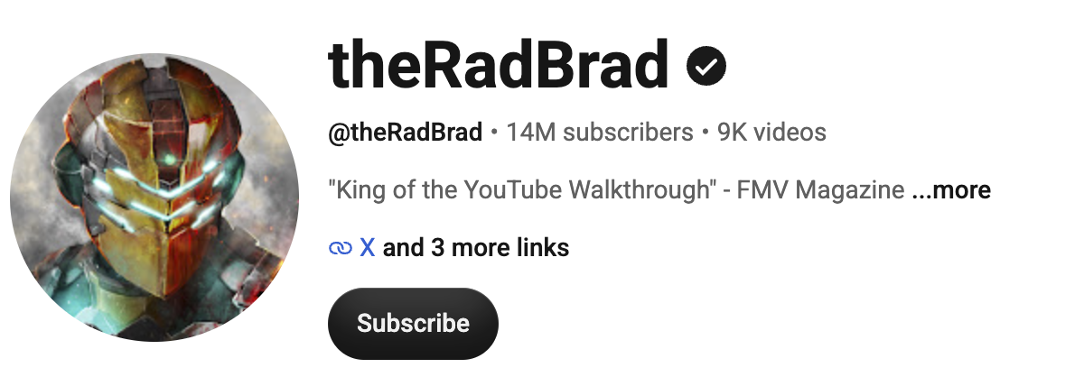 The Rad Brad, a gaming walkthrough creator, pictured in a straightforward portrait with a calm, professional tone.