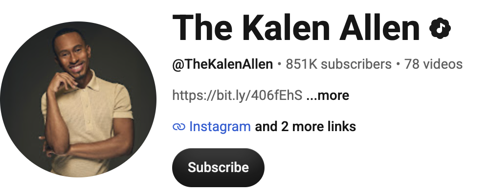 Reaction comedy creator Kalen Allen seated with his chin resting on his hand