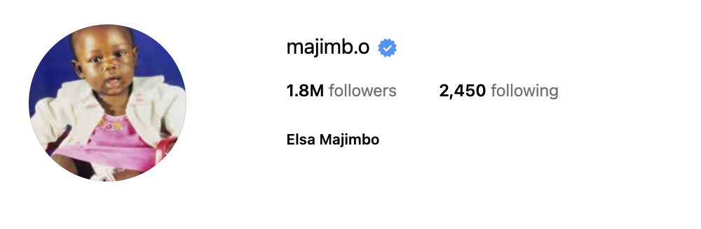 Kenyan comedian Elsa Majimbo baby photo 