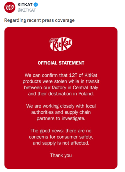 Kit Kat heist notice
